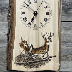 Whitetail Deer Live-edge Wall Clock