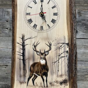 Whitetail Buck Live-edge Wall Clock