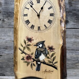 Blue Jay Live-Edge Clock