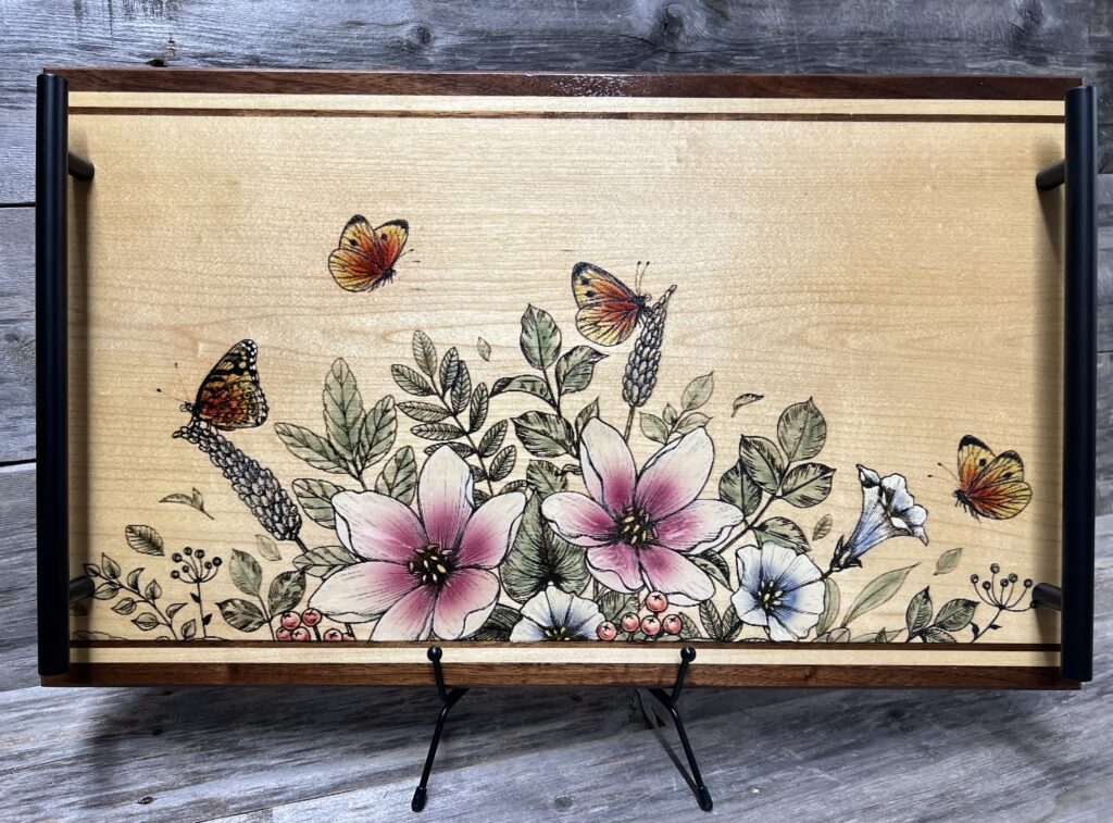 Butterflies and Flowers Charcuterie Board & Serving Tray