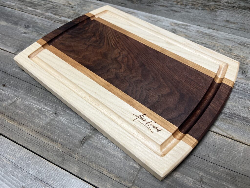 Handcrafted Walnut, Maple, and Cherry Cutting Board