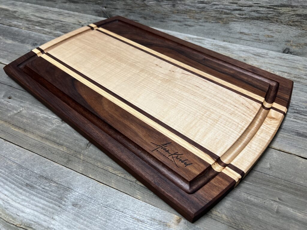 Handcrafted Walnut and Maple Cutting Board