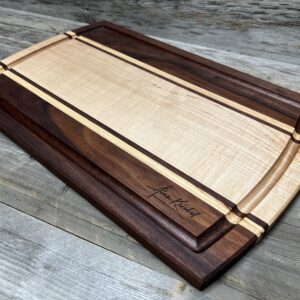 Handcrafted Walnut and Maple Cutting Board